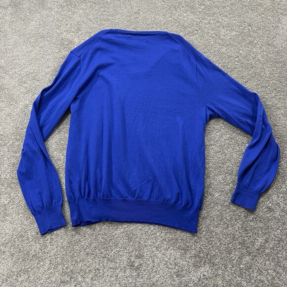 Polo Ralph Lauren V Neck Sweater Mens Medium Blue 100% Pima Cotton Exclusive - Picture 9 of 11
